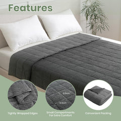 Schwere Decke zum Schlafen von Erwachsenen, 8 kg, Grau, 150 x 200 cm, Kuscheldecke, gewichtete Decke, flauschige Rettungsdecke, gute Nachtbetten und Decken
