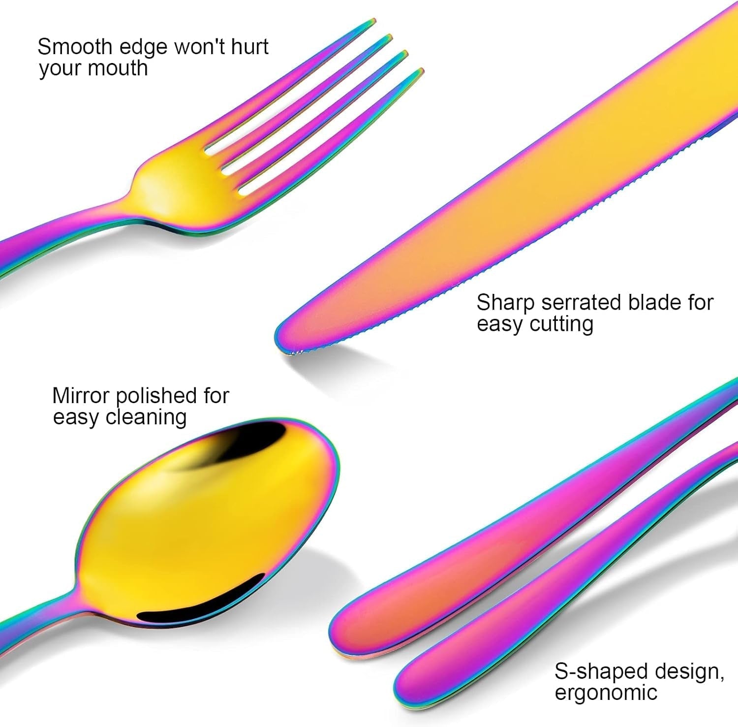 Besteckset aus Edelstahl, 30 oder 60 Teile Kitchen Naty Shop