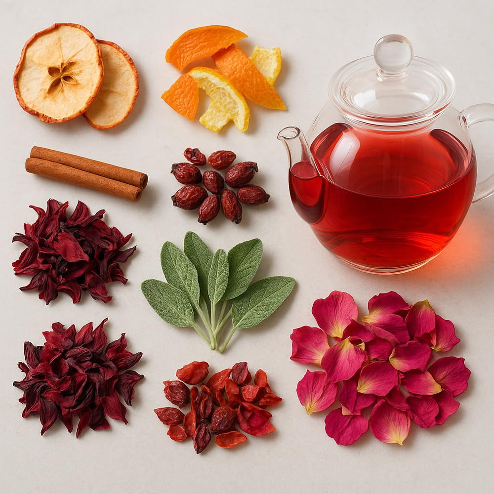 Ceai de fructe – 100 g Amestec aromat de fructe cu mere, hibiscus și scorțișoară – Pungă cu fermoar, aproximativ 25 de cești – Fără aditivi, ambalat în Germania