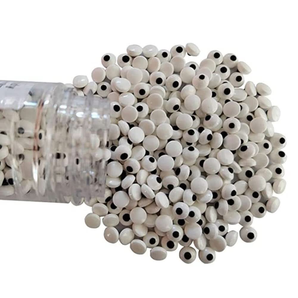 Decoratiuni comestibile, bombonele si sprinkles, pentru Halloween, 100 grame Sprinkles Naty Shop Ochi mici, alb
