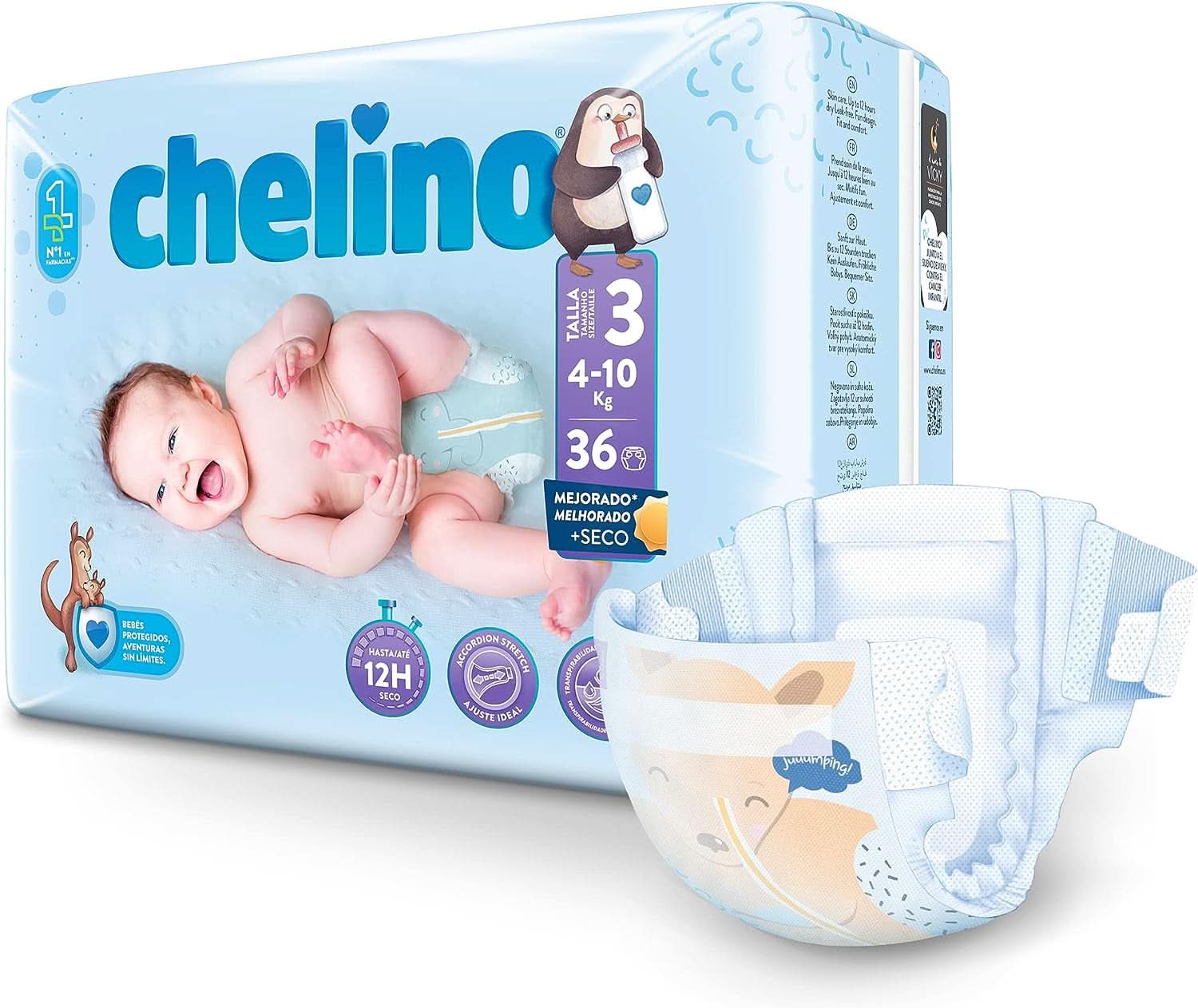 Chelino, Größe 3 (4-10 kg), 36 Windeln Mutter und Kind Naty Shop