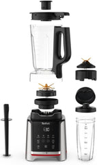 Tefal Infinymix Hochgeschwindigkeits-Standmixer, 5 Auto-Programme + manuelle Einstellung, 2.6-L-Tritan-Behälter, Inkl. 600Ml Reisebecher/Stampfer/Rezeptheft, Silber, BL91HD31 Mutter und Kind Naty Shop