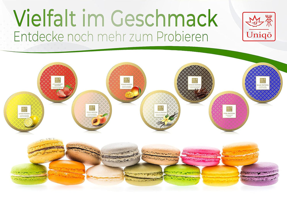 Tea Uniqo - Ceai Matcha roz pudră - Ideal pentru înghețată, latte, shake-uri, coacere sau gătit - Pudră de fructul dragonului Pitaya, 100% natural, fără aditivi, în cutie resigilabilă