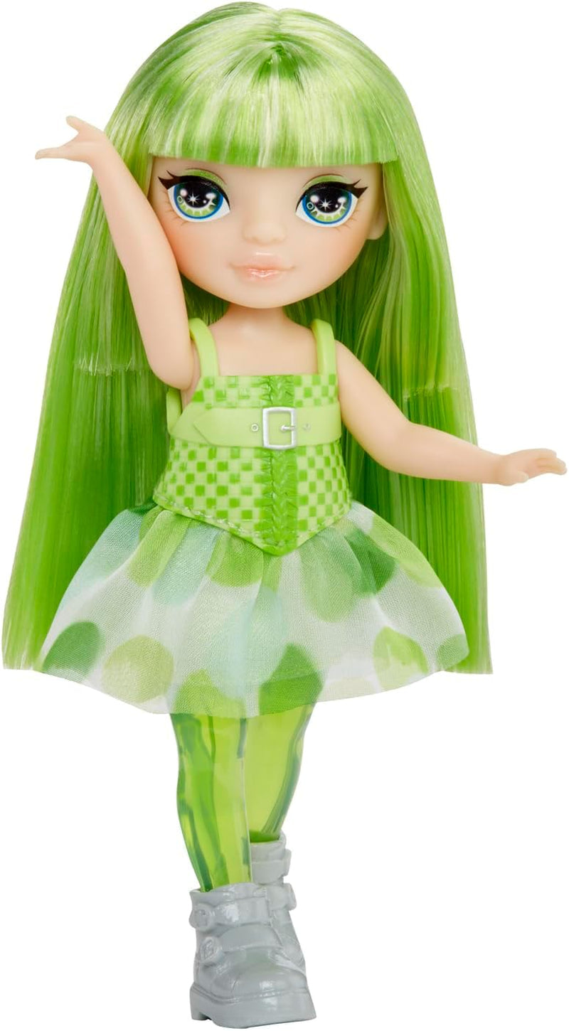 Rainbow High Littles Zâne Fantasy Curcubeu și Animal de Companie - Smarald, Verde - Păpușă mică, articulată, de 14 cm și Dragon Fantasy cu Aripi de Zână Interschimbabile, Cadou Dulce pentru Copii cu Vârsta de 4 Ani și Peste