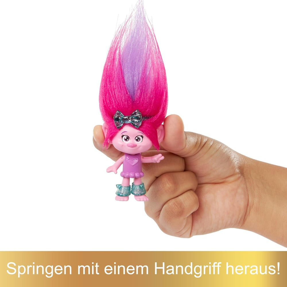 Mattel DREAMWORKS TROLLS Together Strong – Haarige Überraschungen Poppy Queen Poppy, Viva, Branch und Guy Diamond Plüschhaar, 2 haarige Überraschungen, Zubehör, ab 3 Jahren, HNF10 Naty Shop-Puppen