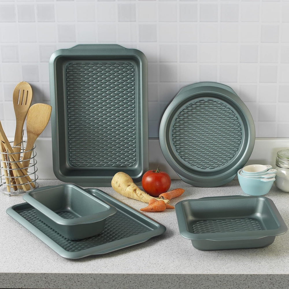 Progress BW09819G2EU7 Shimmer Kollektion, Round Backform Aus Kohlenstoffstahl Mit Antihaftbeschichtung, Ideal Für Pies, Kuchen, Torten Und Quiches, 28 Cm, Grün Formen und Backbleche Naty Shop