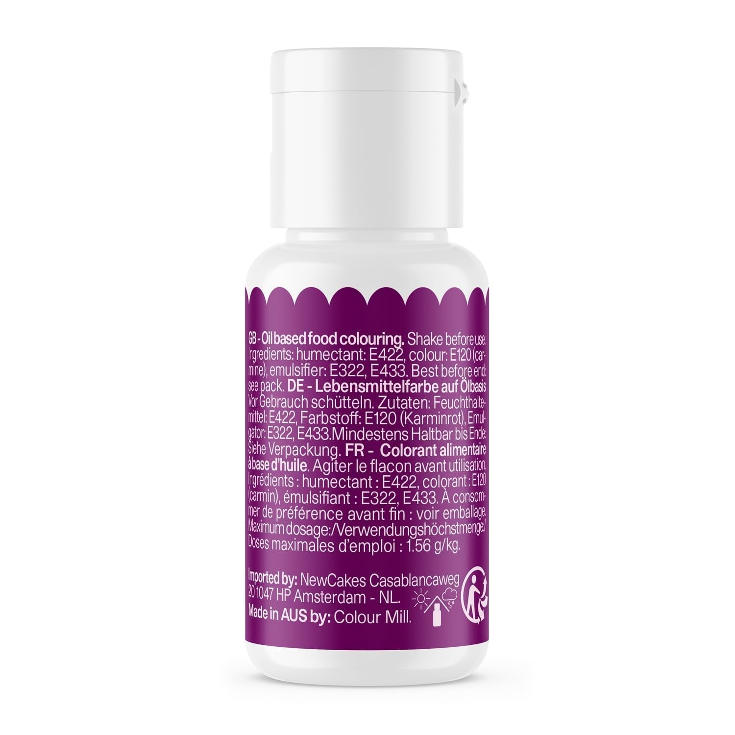 Colorant alimentar pe bază de ulei de struguri Colour Mill Oil Blend - Colorant alimentar pentru ciocolată, fondant, brioșe, prăjituri, copt, macaroane - Colorant alimentar pentru decorarea torturilor - 20 ml