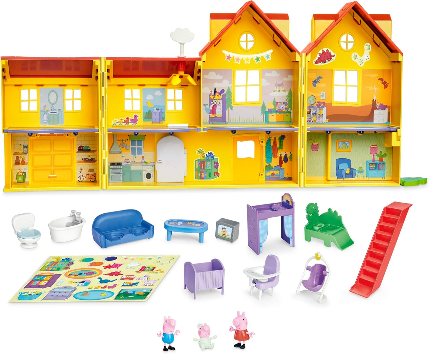 Peppa Pig Grunz und Kuschel Evie interaktive Babypuppe, 28 cm große Puppe für Mädchen mit 20 Geräuschen und vielen Funktionen, Spielzeug-Set für Kinder ab 3 Jahren