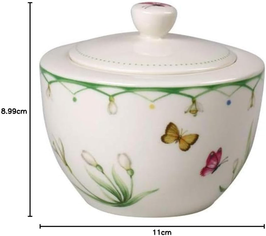 Villeroy & Boch – Colourful Spring Zuckerdose 300 Ml Weiß/Bunt, Spülmaschinenfest, Mikrowellensicher, Dose Frühling, Deko Ostern, Oster Deko, Frischhaltedose, Vorratsdose, Premium Porzellan