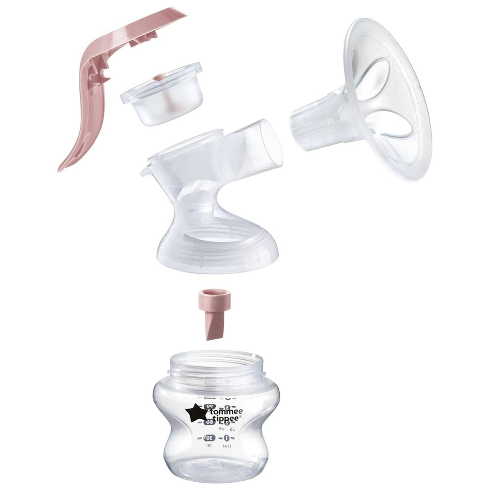 Tommee Tippee Made for Me Manuelle Einzel-Milchpumpe, Starke Saugkraft, Ergonomischer Griff, Tragbare Und Leise Milchpumpe, Samt Babyflasche Zubehör Essen und Stillen Bebe Naty Shop
