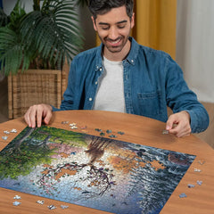 Ravensburger Puzzle 12001088 - Cerbul magic și cele patru anotimpuri - puzzle jigsaw de 1000 de piese pentru adulți cu vârsta de peste 14 ani Puzzle Naty Shop