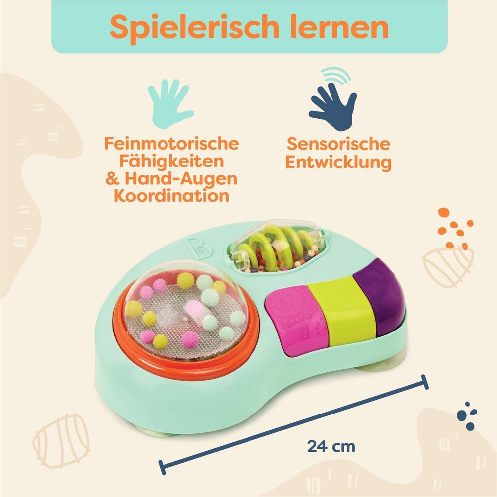 B. toys - Jucărie pentru copii pentru scaun înalt - Jucărie cu ventuză cu muzică, lumini, sunete - Jucărie senzorială - Jucărie pentru copii cu activitate motorie - de la 6 luni - Whirly Pop Jucarii Bebe Naty Shop