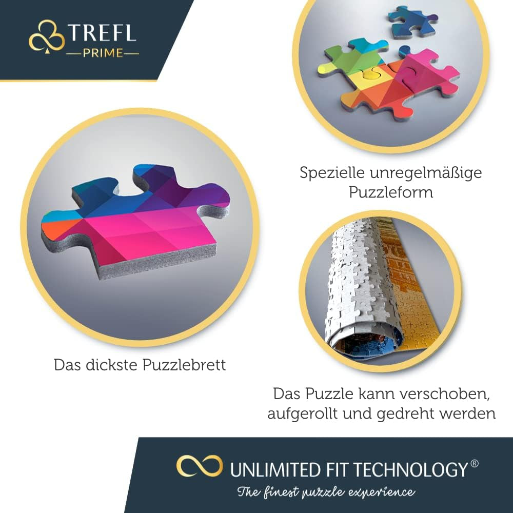 Trefl 26196 1500 elemente, carton cel mai gros, organic, ECO, Italia, apus de soare, divertisment pentru adulți și copii de la 12 ani, Uft-Puzzle Romantic Sunset: Vernazza, Liguria, Italia Puzzle Naty Shop