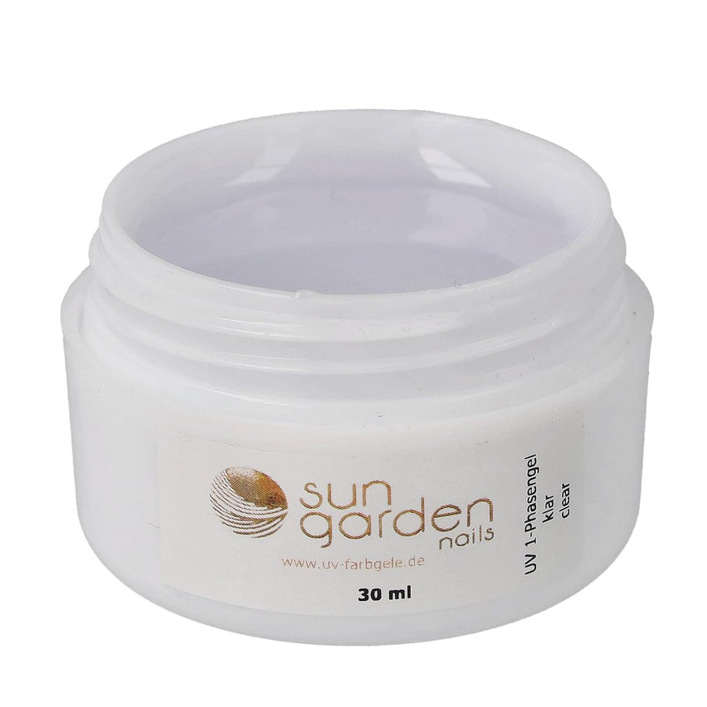 Gel transparent Sun Garden Nails monofazic 30ml + cutie cu 100 vârfuri + lipici pentru vârfuri 7ml
