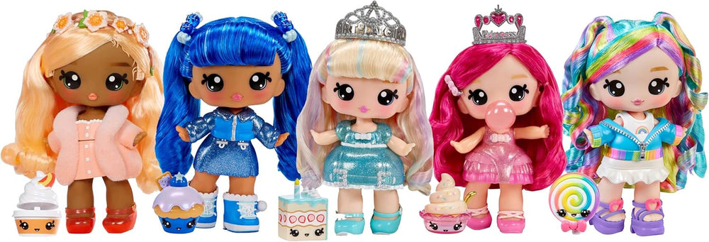 Yummiland Large Doll und Num Nom Lipgloss Pet - Rory Blueberry und Goodie - Duftende Puppe mit DIY Lipgloss-Set - Geeignet für Kinder ab 4 Jahren