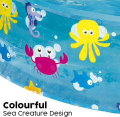 Piscină pentru copii Bestway FillN Fun, Sparking Sea, 122 x 25 cm, BW55028, Multicoloră, 122 x 122 x 25 cm