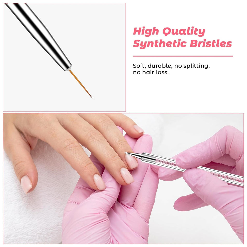 5 Stück Nail Art Pinsel Set Dotting Tool Nailart Pinsel Nageldesign Double Ended Dotting Pen Strass Professional Acryl Feinmalerei Nail Art Design