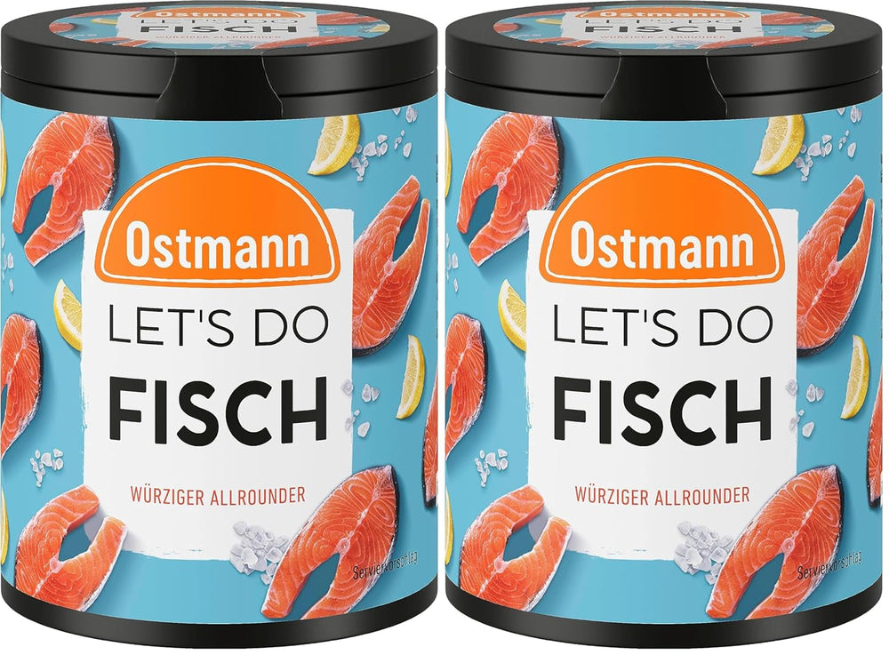 Ostmann Gewürze - Let's Do Fisch Allrounder | Gewürzsalz für Bratfisch, Flammlachs und Meeresfrüchte | Würziger Allrounder mit Senf, Zitrone und Dill | 85 g in recyclebarer Metalldose