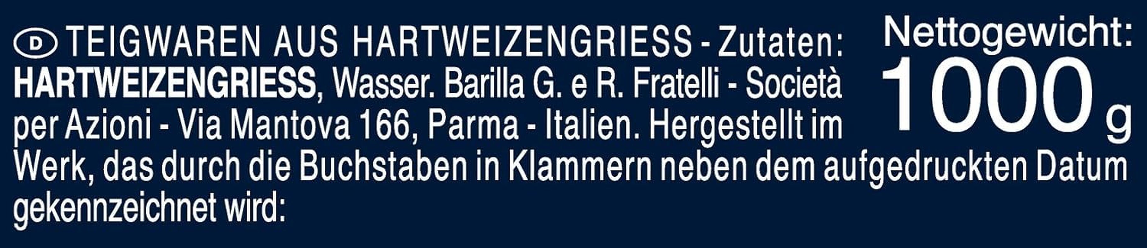Pasta Barilla Selezione Oro Chef Trofie Liguri, 1kg