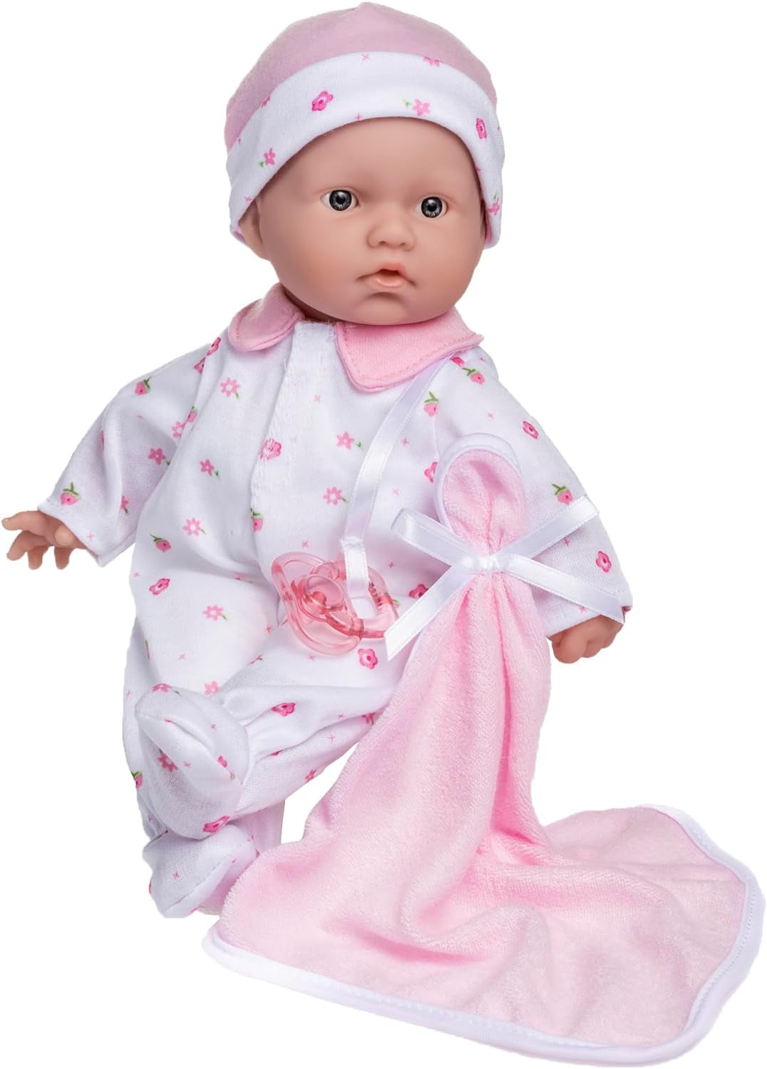 JC Toys La Baby Kaukasisches Babypuppen-Set - Weiche 28 cm Babypuppe, Waschbar, Abnehmbares rosa Outfit mit Hut, Decke & Schnuller, Für Kinder ab 12 Monaten