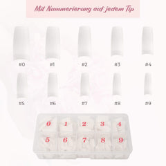 ® Unghii artificiale pentru lipire 500 bucăți Unghii false - Unghii stabile pentru unghii cu gel - Unghii cu calitate de studio (culoare naturală)