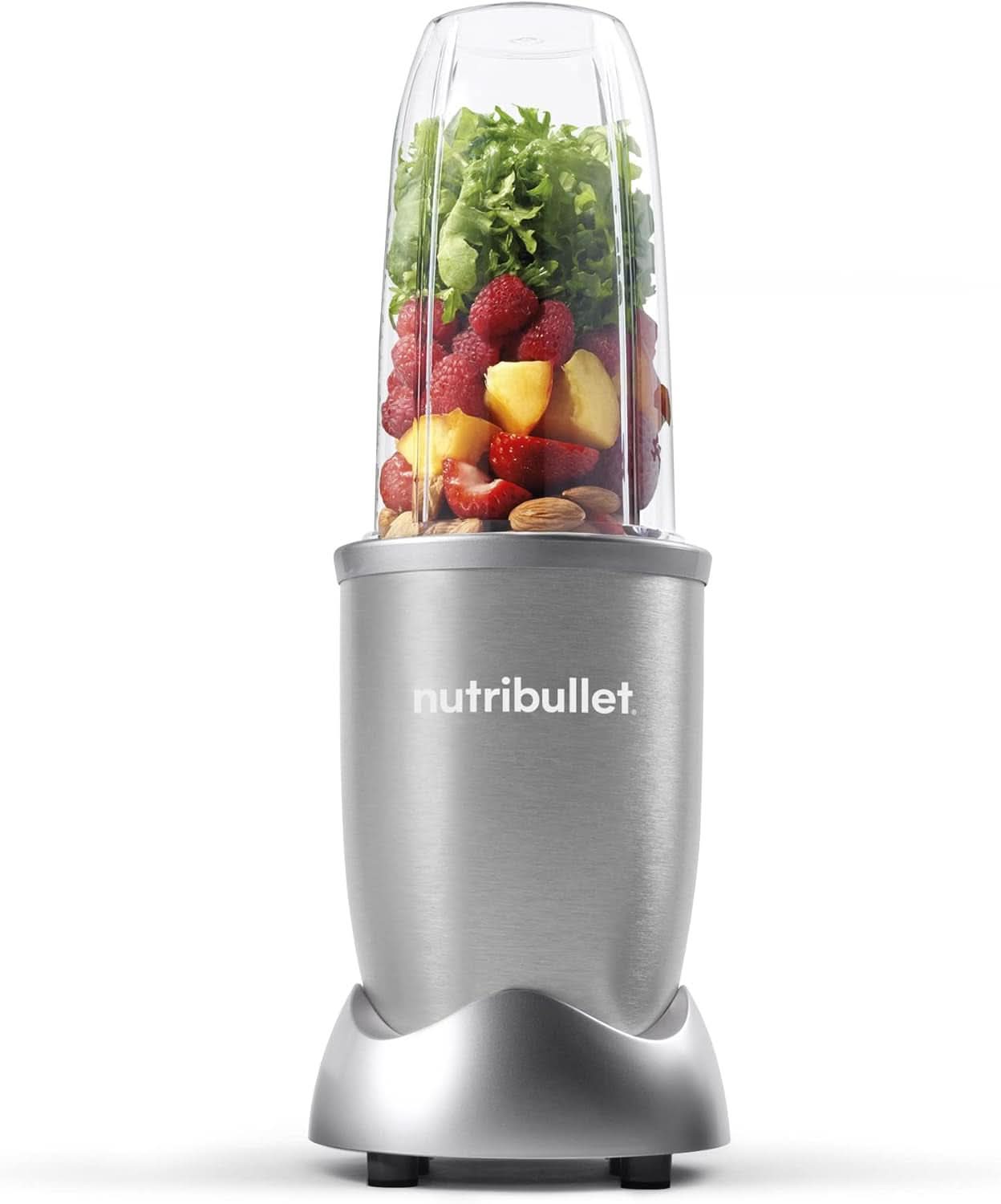 Nutribullet Pro, 900 Watt Leistung, Einfach Und Schnell in Der Anwendung, Kompakt, Leicht Zu Reinigen, Mit 700 Ml Becher, Smoothiemixer, Smoothie Maker, Elektrischer Mixer, NB904B, Schwarz Mama si Copilul Naty Shop Silber Basispaket