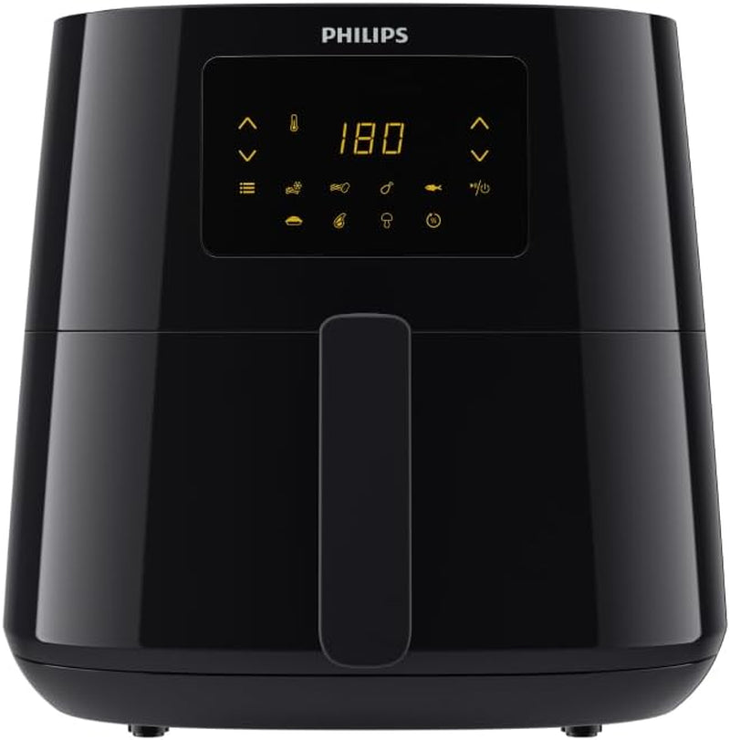 Philips 3000Er Airfryer XL – Rapid Air-Technologie, Frittieren mit bis zu 90 % weniger Fett, Fassungsvermögen 1,2 kg, 6,2 Liter, Touchscreen-Geräte Naty Shop Schwarz Keine kabellose Verbindung 6,2 L