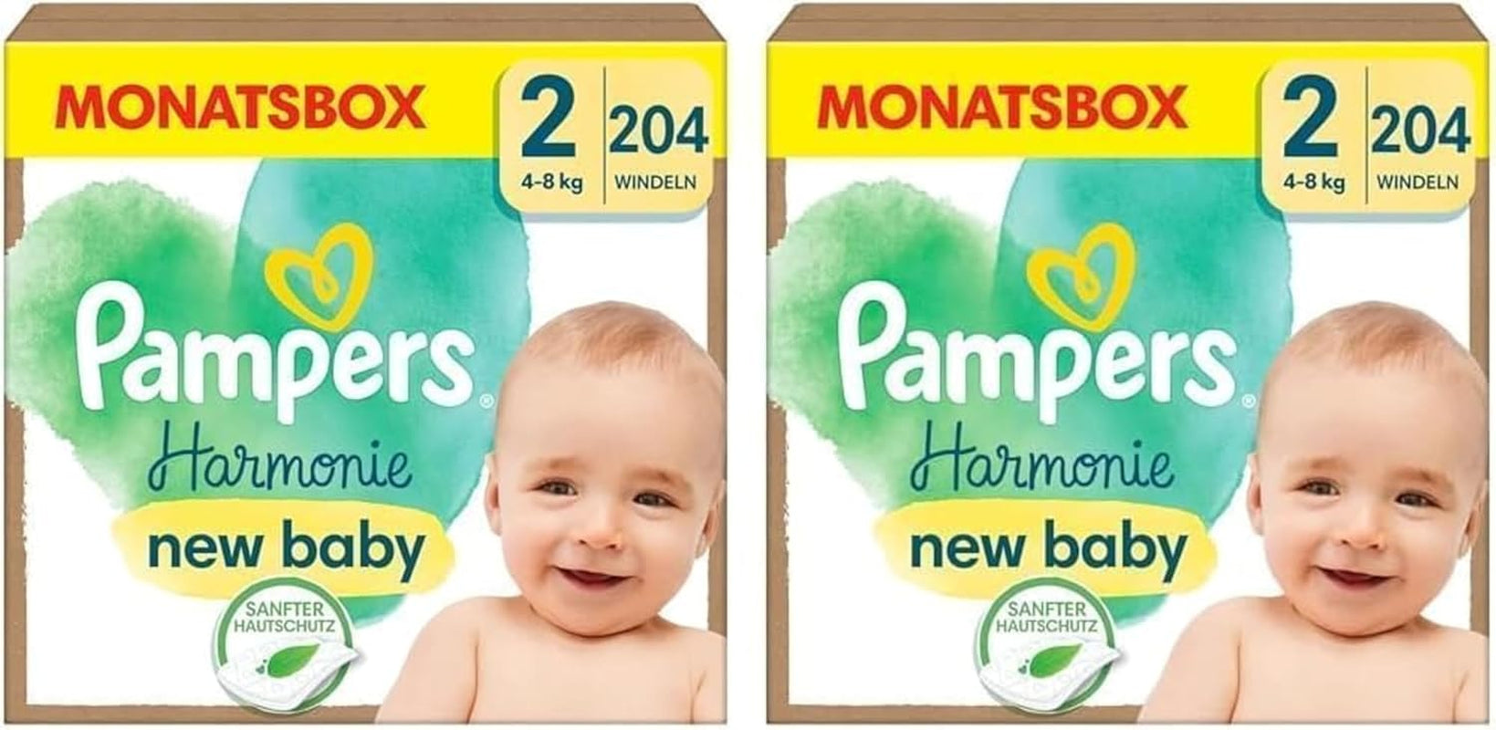 Scutece Pampers Harmony mărimea 1, 180 scutece, 2kg-5kg, protecție delicată a pielii cu protecție 100% Pampers