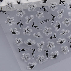 JMEOWIO 6 Blatt 3D Nagelsticker Blumen Nail Art Sticker Selbstklebend Nagelaufkleber 5D Stereoskopisch Frühling Sommer Blumen Dekoration Nageldesign Zubehör