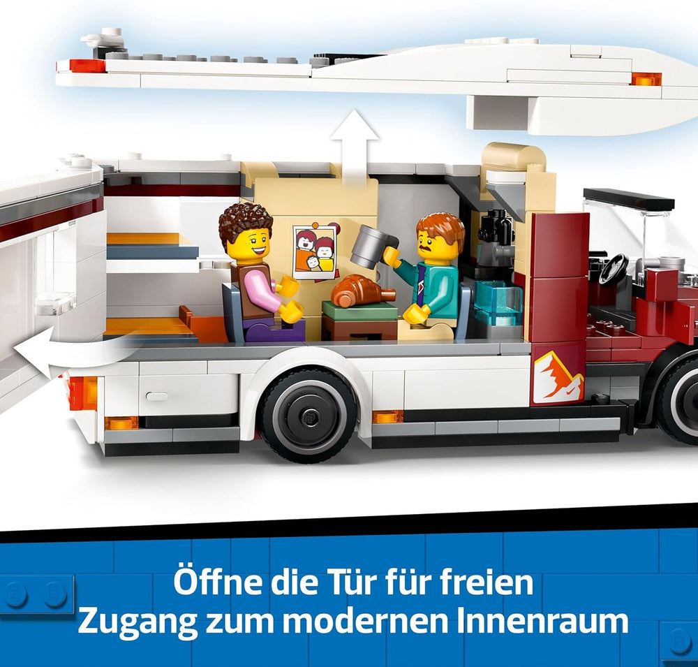 LEGO City Abenteuer-Wohnmobil - Wohnwagen Spielzeug für Jungen und Mädchen ab 6 Jahren - Inkl. 3 Minifiguren und Camping Zubehör - Geschenkidee zum Geburtstag und für die Feiertage 60454