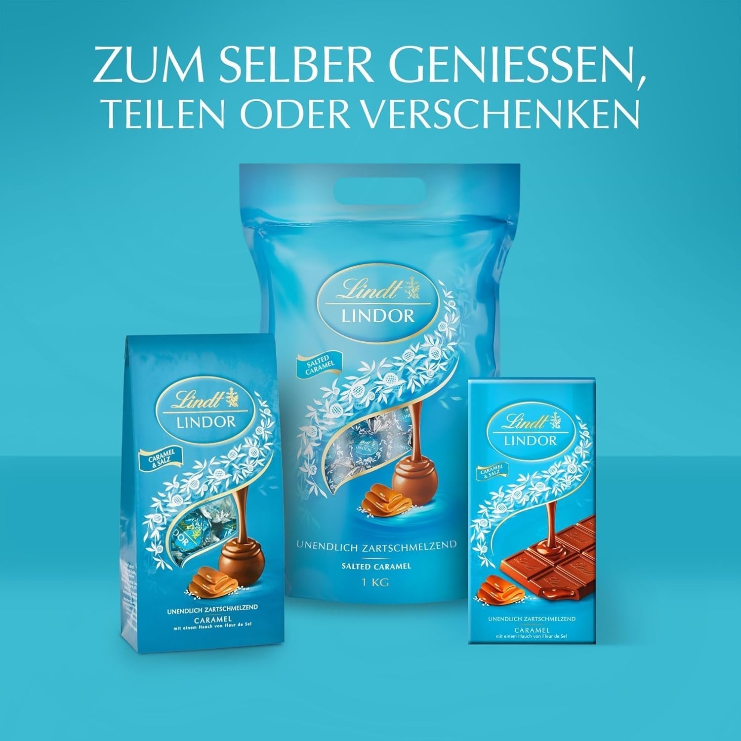 Lindt LINDOR gesalzene Karamellkugeln, 500 Gramm Naty Shop Schokoladenbonbons