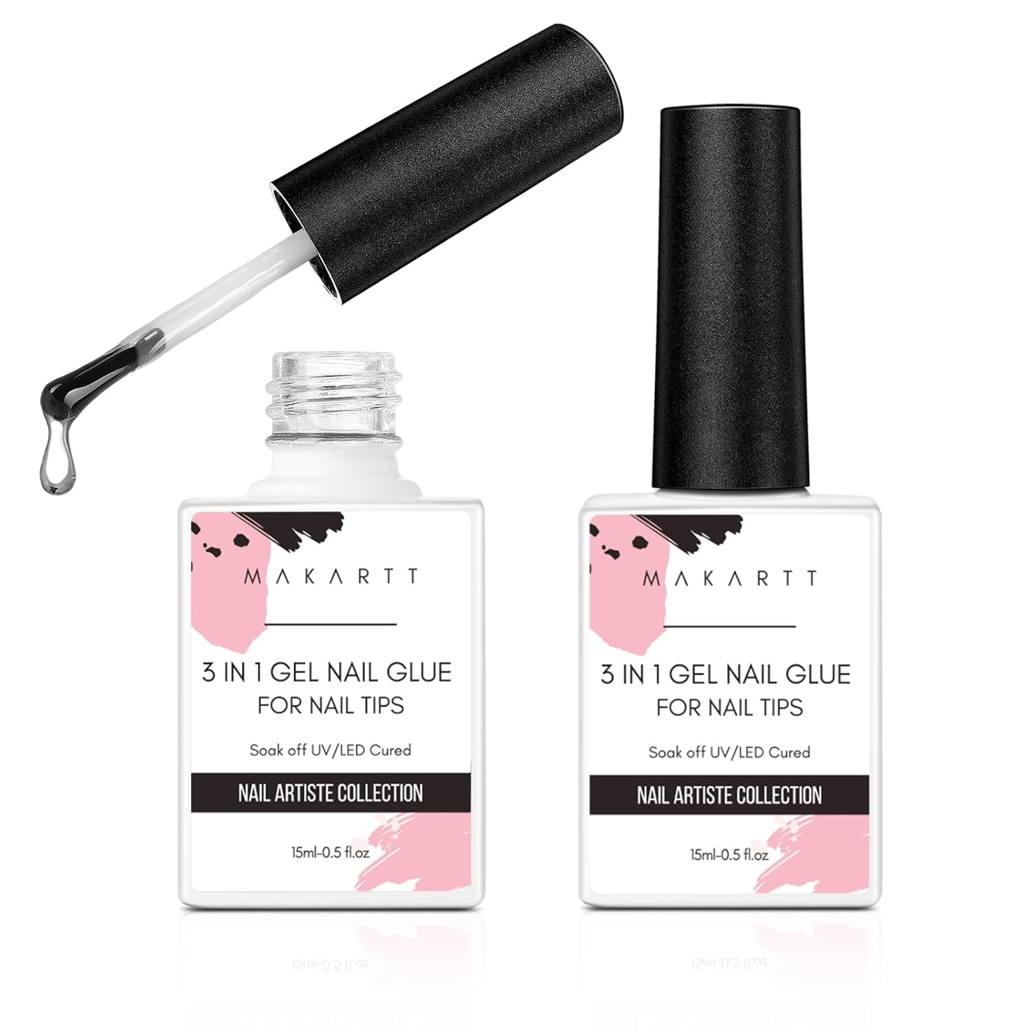 Makartt 3D Gel Nail Art - Gel Lipici Stras 15G pentru Brelocuri Unghii, Gel Sculptură Unghii Multifuncțional pentru Design Unghii DIY, Sculptură Unghii Modelare Unghii Acasă (Transparent)