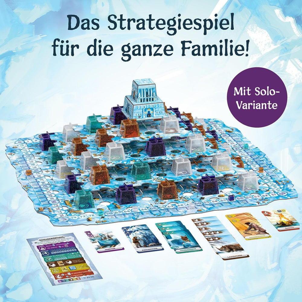 KOSMOS 683801 Nunatak - Templul Gheții, Joc de familie, Configurație 3D cool, Piese de joc 3D cu aspect de gheață, Joc de strategie, Joc de societate, Joc de petrecere