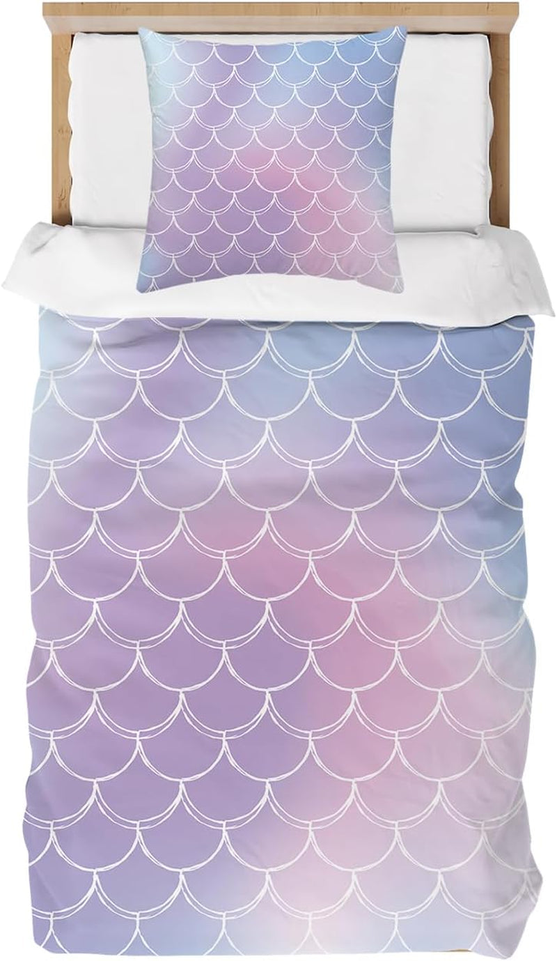 Kinderbettwäsche, Unicorn Soft, Mikrofaser Bettwäsche – Kinder Naty Shop Meerjungfrauenschuppen 135X200 cm