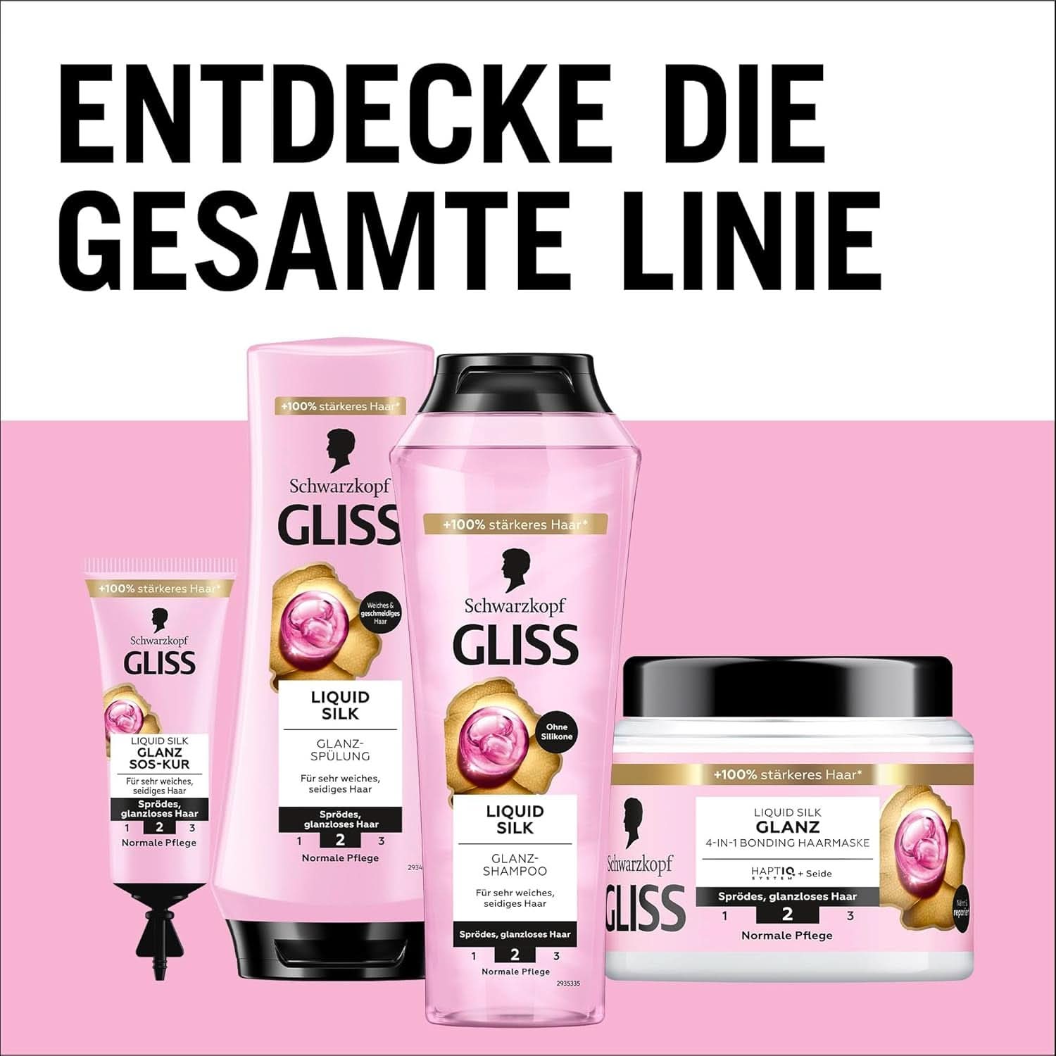 Gliss Shampoo Liquid Silk (250 ml), für brüchiges und stumpfes Haar. Dusche und Bad Naty Shop