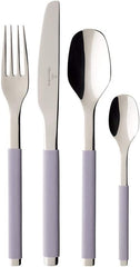 Villeroy und Boch - S+ Taupe Hochwertiges Besteckset aus Edelstahl mit Silikongriff Naty Shop Lavender 24 Besteck