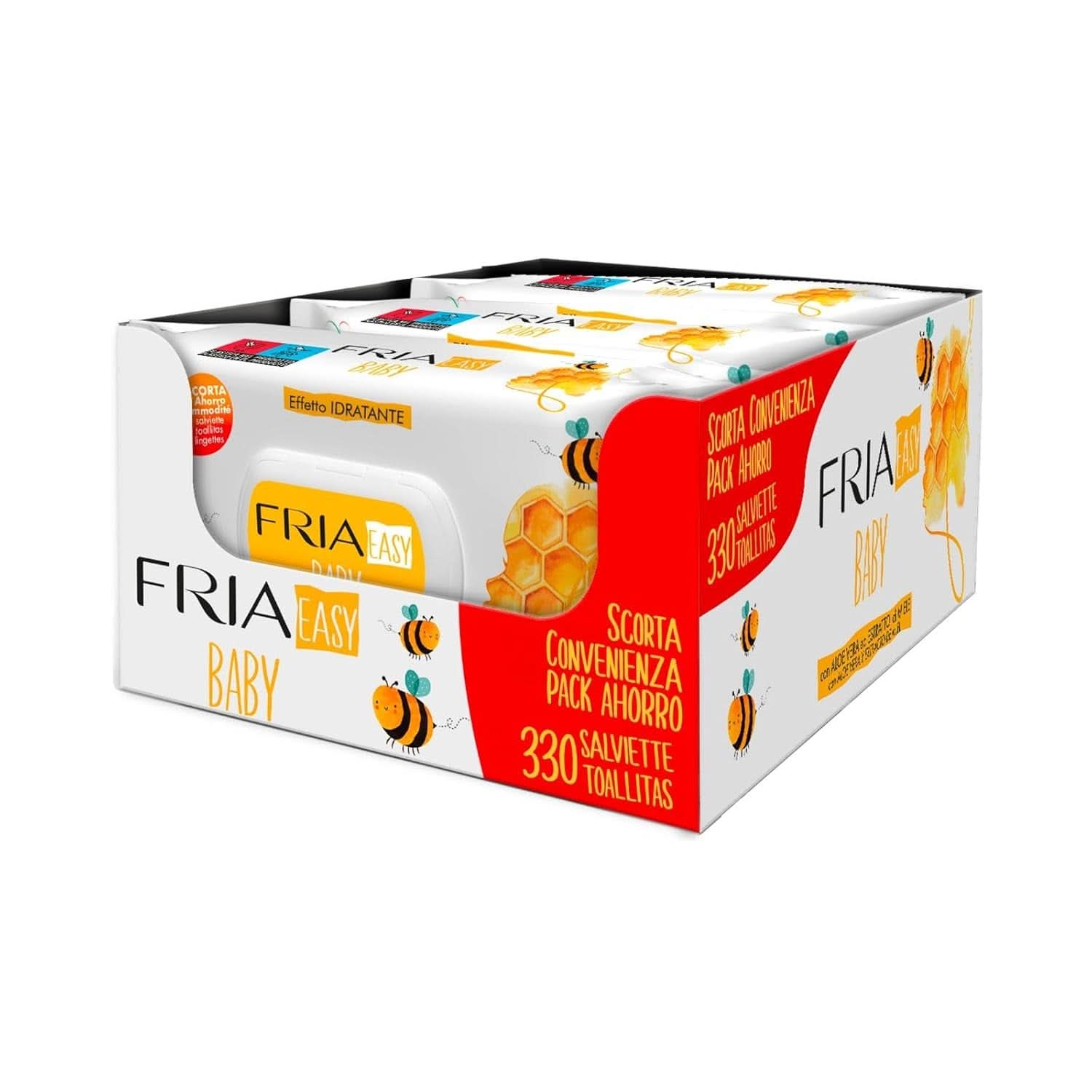 Fria Easy Baby, Windelwechseltücher, mit Aloe Vera und Honigextrakt mit hautbefeuchtender Wirkung, dermatologisch getestete Baby-Feuchttücher Naty Shop 330 Tücher