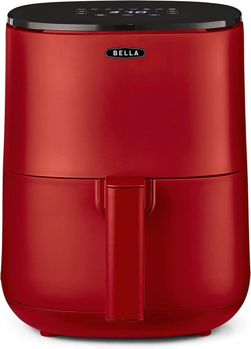 BELLA Heißluftfritteuse 1,9 l, kompakter 5-in-1-Multikocher, Antihaftbeschichtung, spülmaschinenfester Korb, Haushaltsgeräte, Naty Shop, rot, 3 l Touchscreen