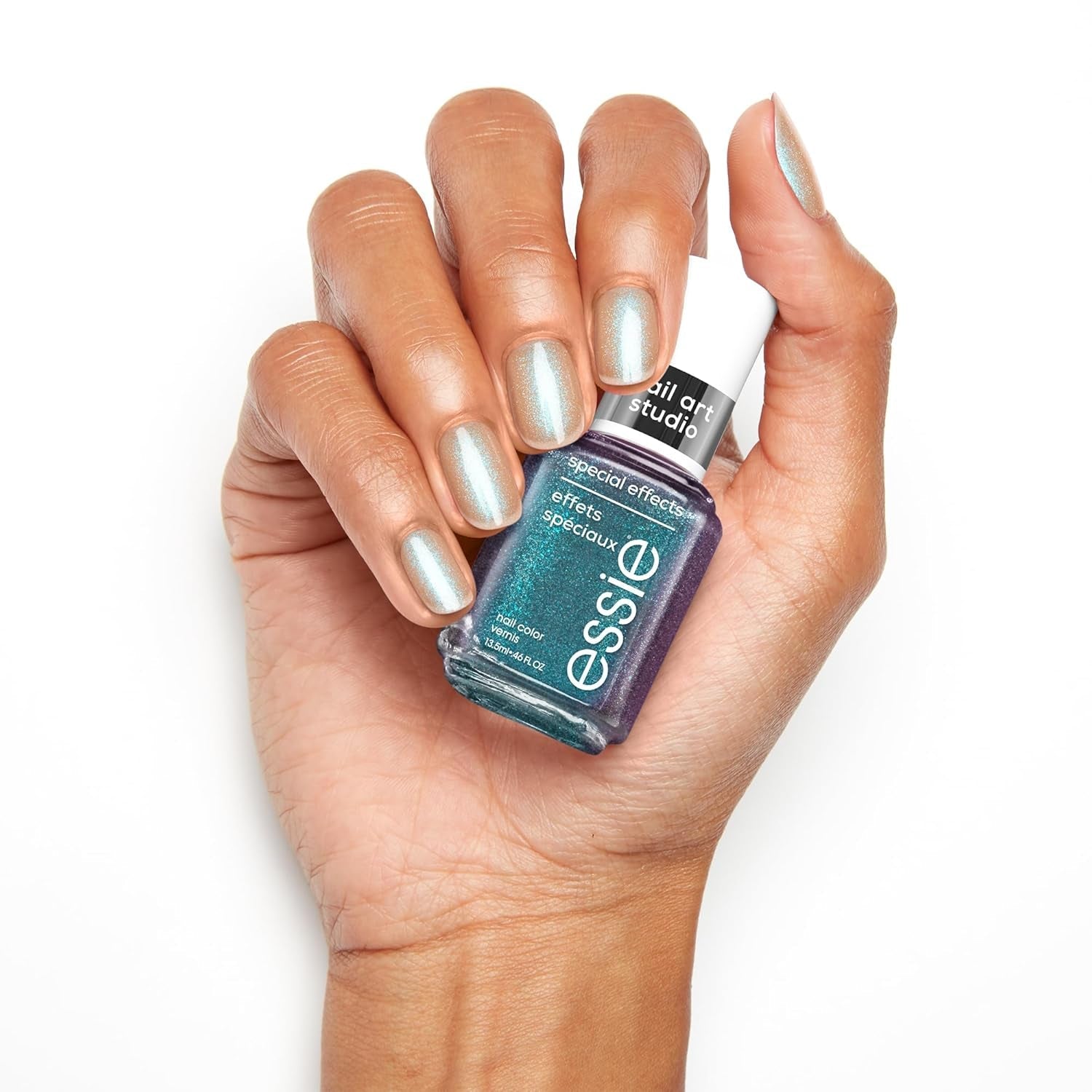 Oja Essie – Nr. 35 Spectrum Shift, ojă cu efect profesional în nuanță albastru-verzui metalic, de înaltă calitate și durabilă, 13,5 ml
