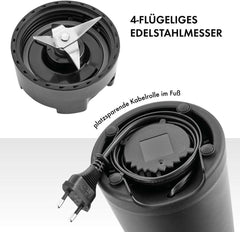 ZWILLING Standmixer, Smoothie Maker, Inkl. Trinkflasche Mit Verschluss, 600 Ml, 300 Watt, Edelstahl/Kunststoff, Schwarz Bucatarie Naty Shop