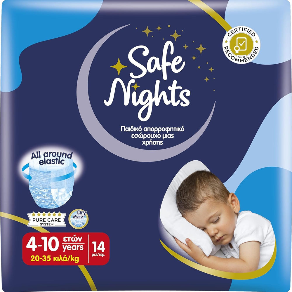 Safe Nights Boy, chiloți de noapte pentru vârste 8-16 ani (30-50 kg), 84 bucăți