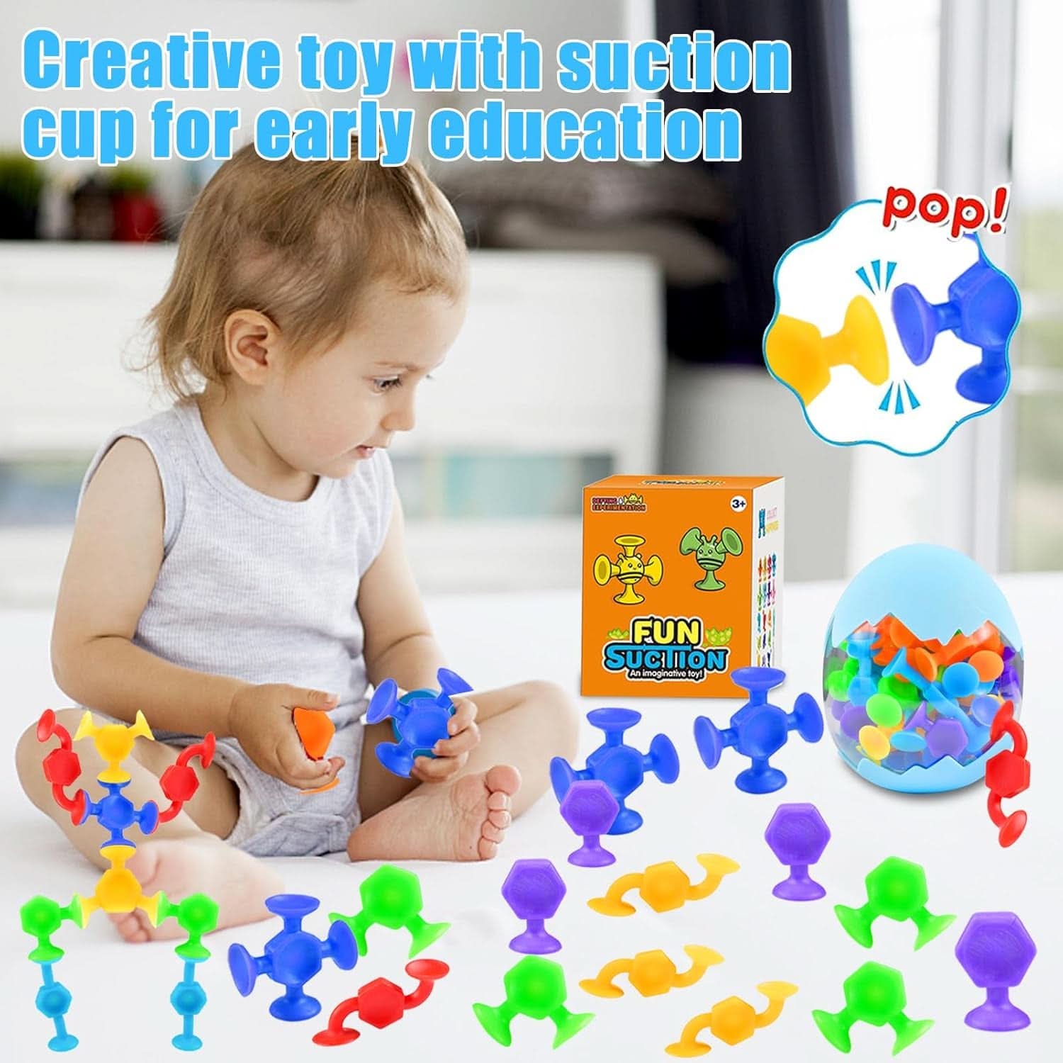 48 Stück 3 Jahre alt Montessori Badespielzeug Silikonbausteine ​​Mutter und Baby Naty Shop