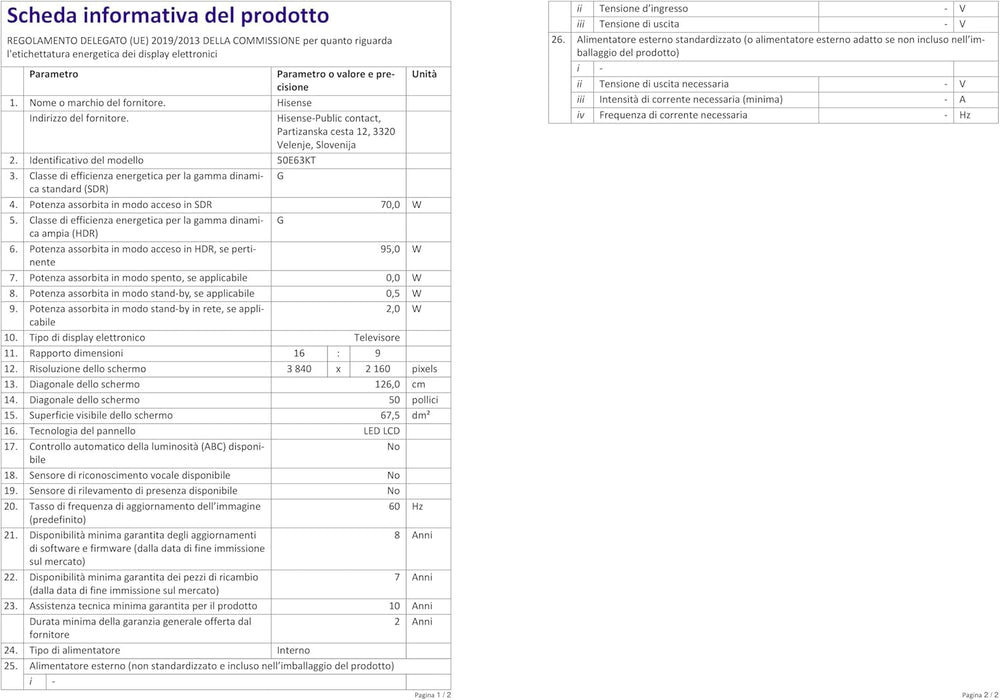 Televizor LED Hisense 50E63KT, 50 de inci, Smart TV UHD 4K