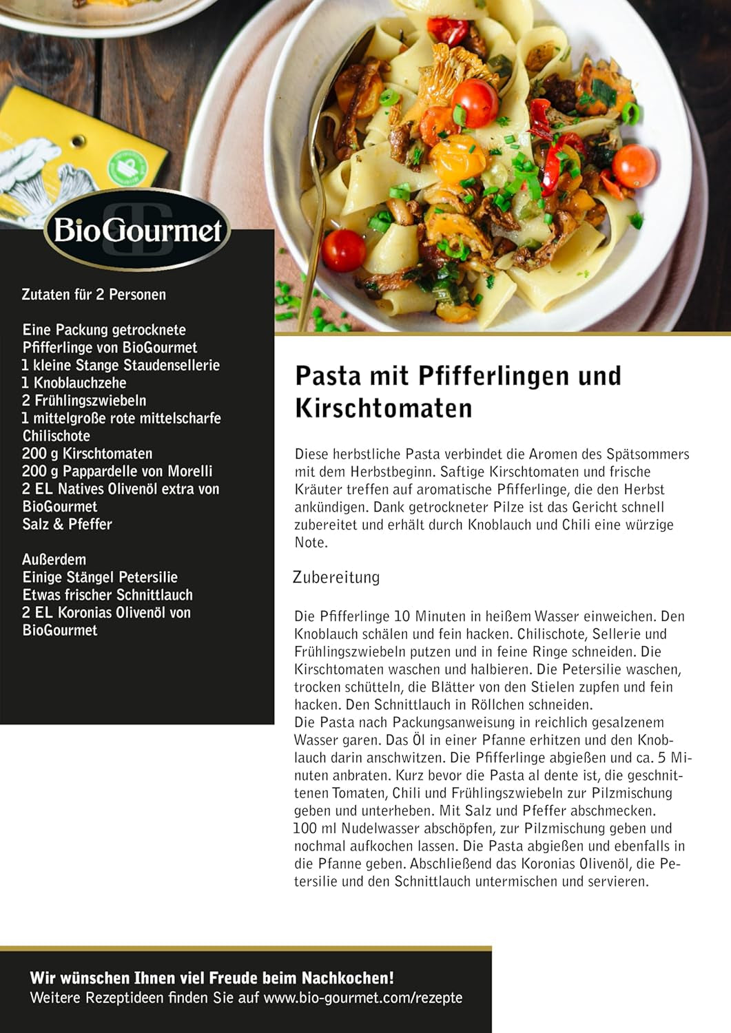 BioGourmet Pappardelle mit Weizenkeimen – Bio-Breinudeln für Eintöpfe und Saucen – mit zusätzlichen Nährstoffen | 500 g Bio und Vegan