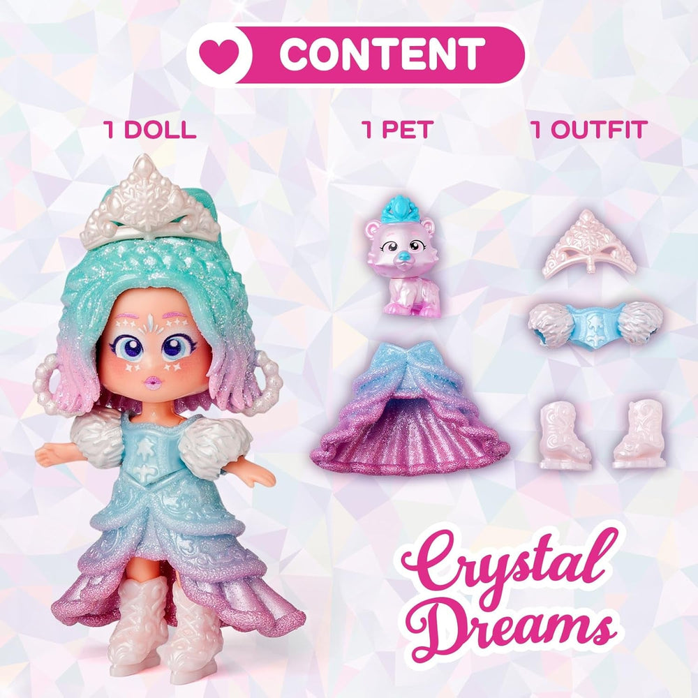 Serie Princess, Crystal Dream – Sammelpuppe aus der Princess-Serie. Enthält Puppe, Set aus Kleidung und Schuhen mit Prinzessinnen-Thema, Zubehör und Haustier. 1 Puppe, 3 Verschiedene