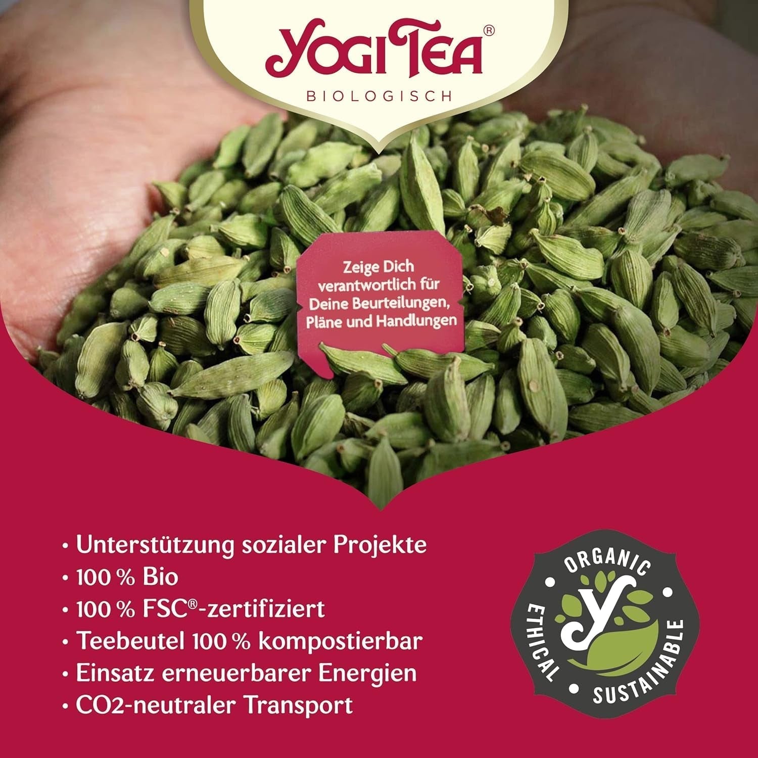 Yogi Tea - Tulsi Serenity, ceai ayurvedic din plante, fără cofeină, amestec de tulsi - busuioc „sfânt”, lemn dulce și portocală, Yogi Tea, pachet de 6, 6 x 17 pliculețe (102 pliculețe de ceai)