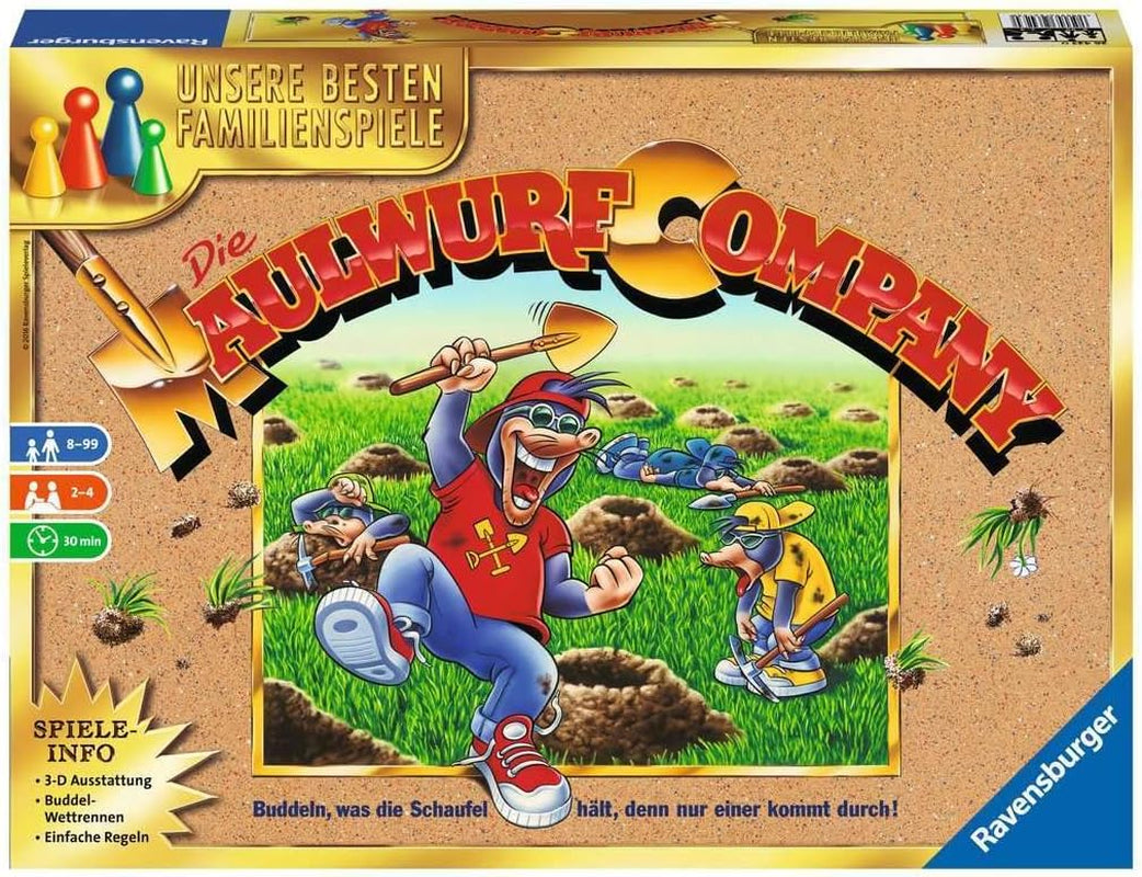 Ravensburger 26423 – The Mole Company – Familienspiel für Erwachsene und Kinder ab 8 Jahren, ideal für Spieleabende mit Freunden oder der Familie, für 1–4 Spieler