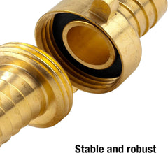 Racord furtun Gardena din alamă, 3 piese: Racord pentru prelungire furtun, filet 33,3 mm (G 1 inch), pentru furtunuri de 19 mm (3/4 inch) (7152-20)