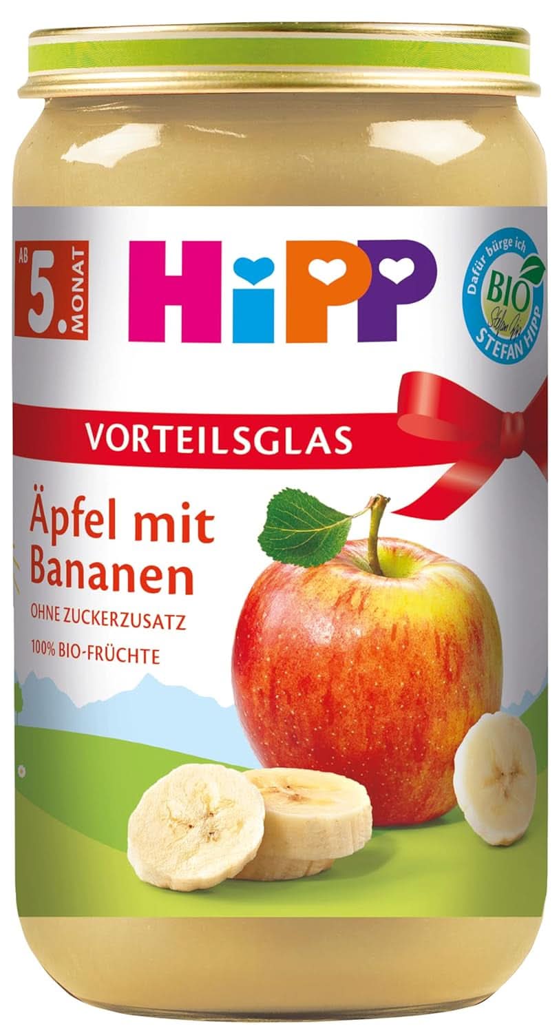 Hipp Fruits Äpfel mit Bananen, 6er Pack (6 x 250 g), ab dem 5. Monat Mutter und Kind Naty Shop