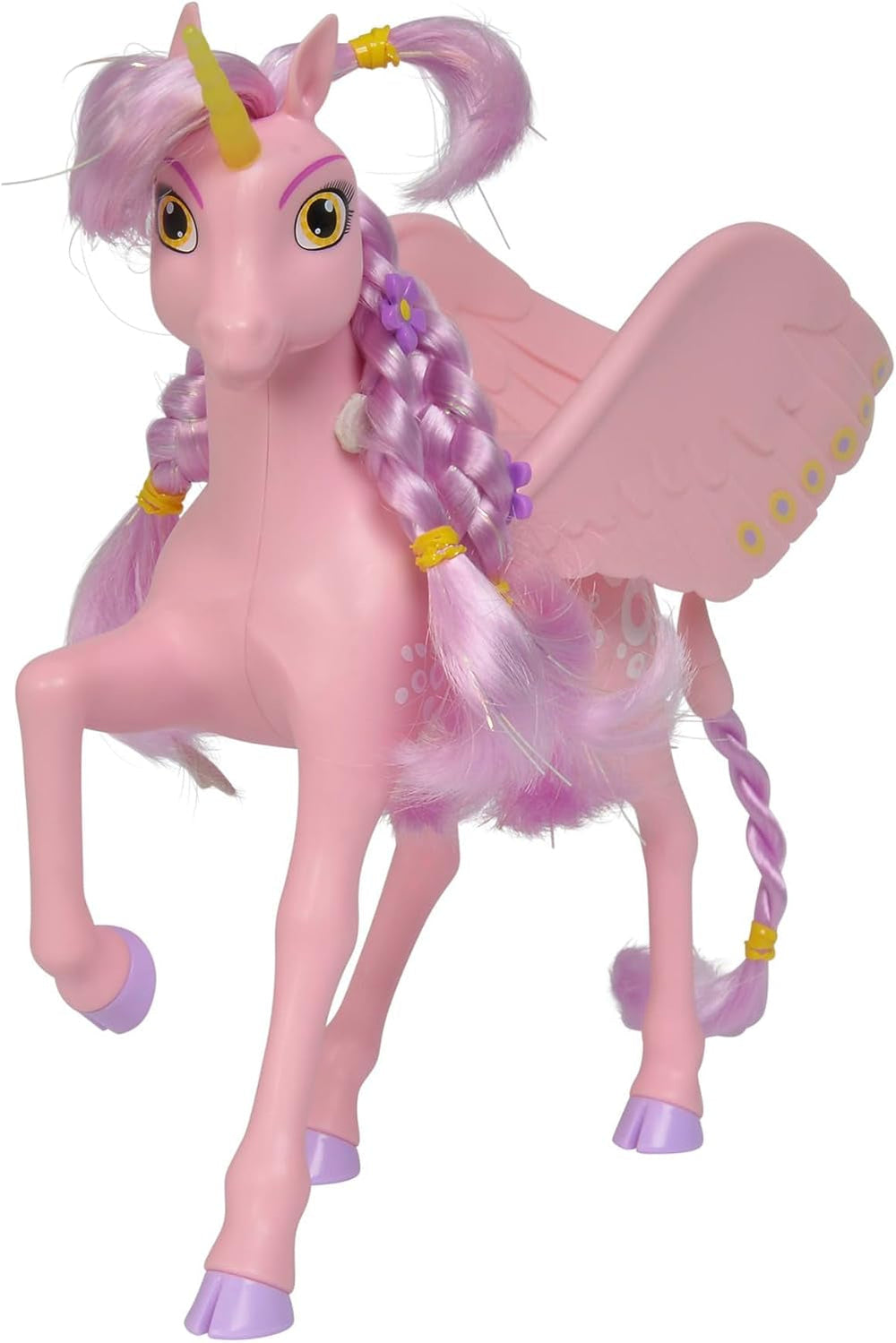 Simba 109480092 – Mia and Me Einhorn Kyara, mit beweglichen Flügeln, Haarspangen und Stylingbürste, 20 cm, ab 3 Jahren, rosa Naty Shop Dolls